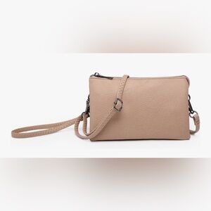Jen & Co. Light Blush Pink Wristlet Clutch Purse With Strap